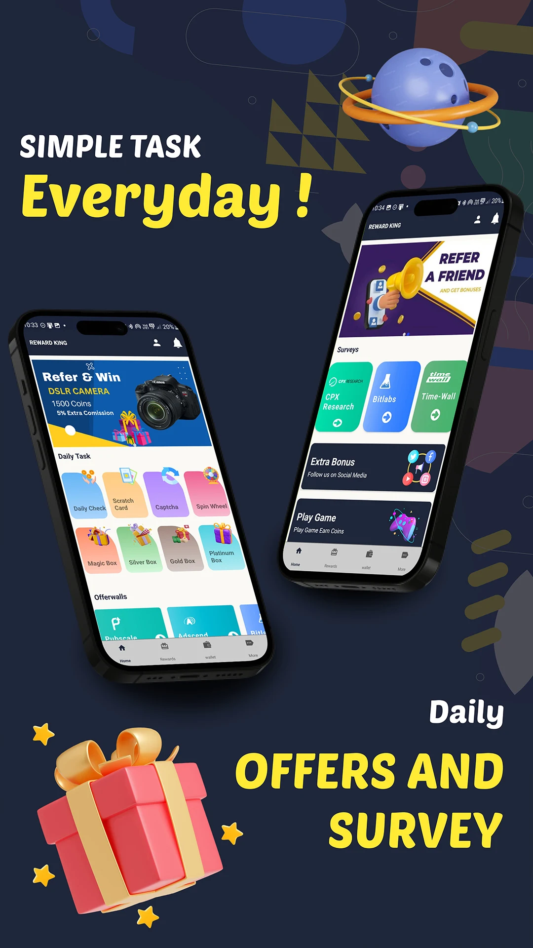 Reward King app promotional mockup